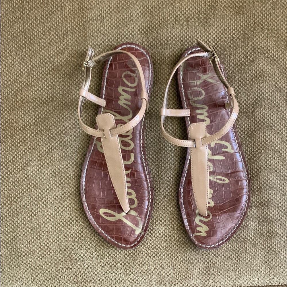 Sam Edelman Gigi Tan Patent Sandals, Size 8